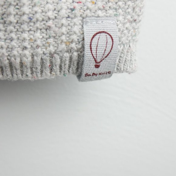 Zara Light Grey with Rainbow Knit Waffle Tee Button Up Baby Knit Top 2-3 Years - Picture 4 of 7